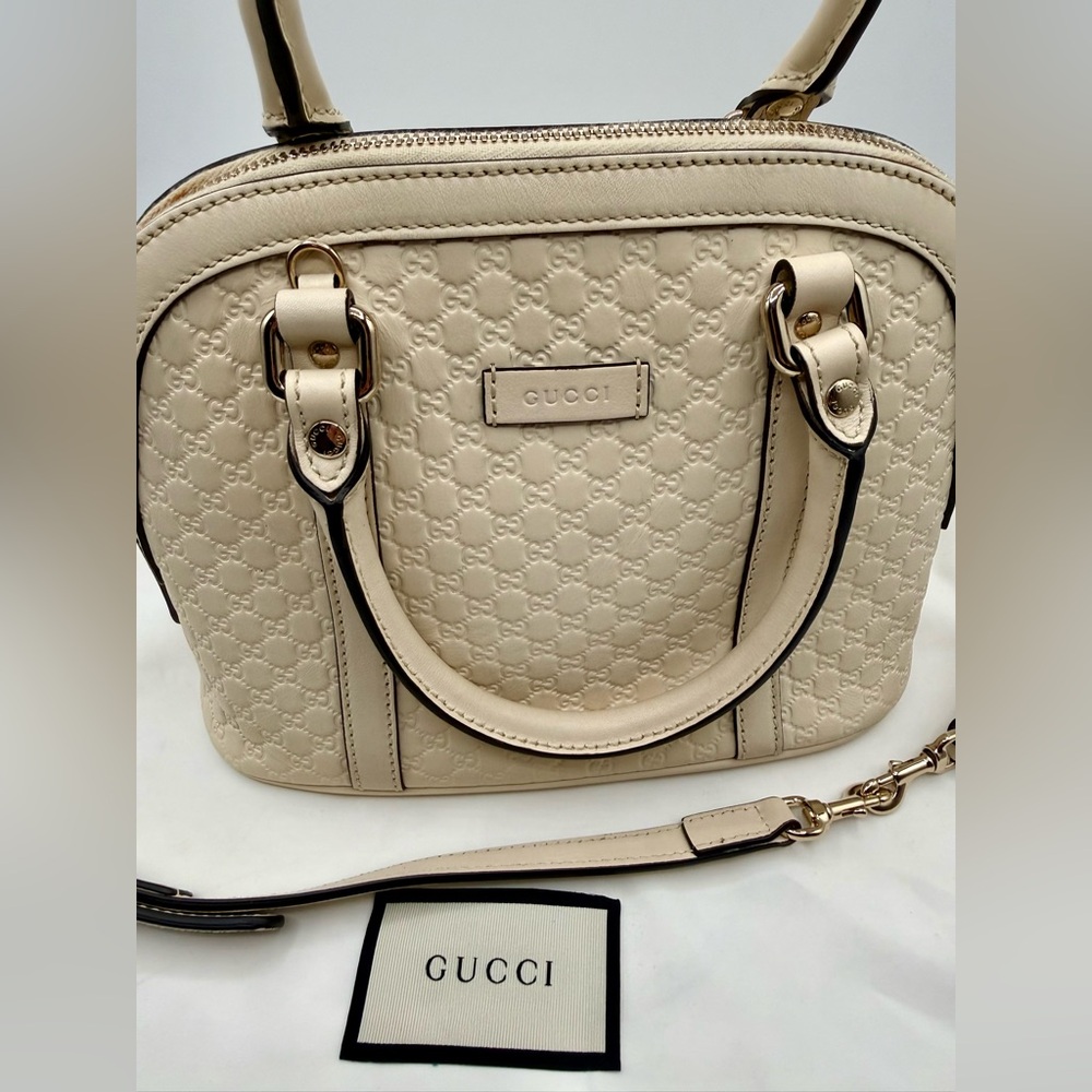 A Condition: Gucci Microguccissima Mini Dome Leather 2 way bag - Beige Ivory